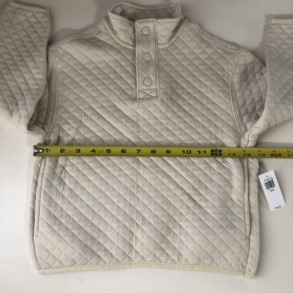 Old Navy Boys Ivory Quilted Fleece Sweater 1/4 Snap Button Size XS (5) - Picture 6 of 16